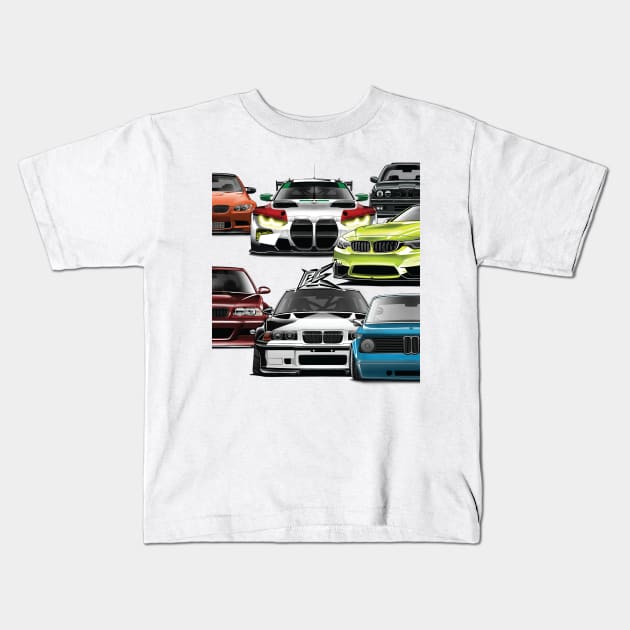 bmw m3 m4 evolution Kids T-Shirt by naquash